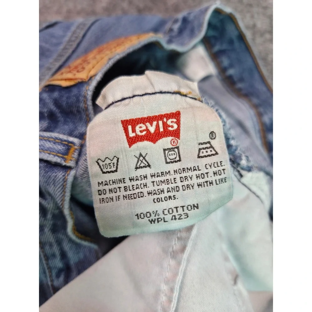 Levi's 501 Jeans Mens W33 L34 Blue Straight Leg Button Fly Denim